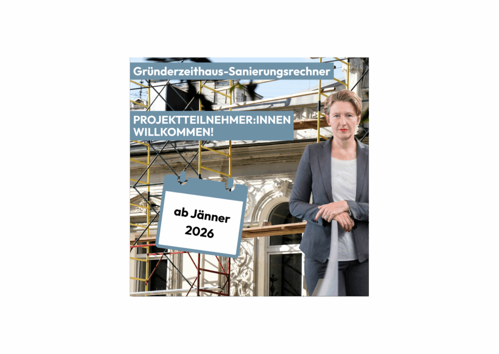 Start des Projekts Gründerzeit-Sanierungsrechner Regina Lettner baukult